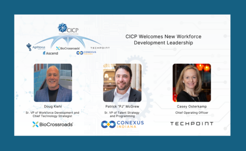 The Central Indiana Corporate Partnership (CICP), alongside its branded initiatives BioCrossroads, Conexus Indiana and TechPoint, today announces the appointment of three senior leaders who will play pivotal roles in shaping the future of Indiana’s life sciences, advanced manufacturing and logistics and technology sectors.